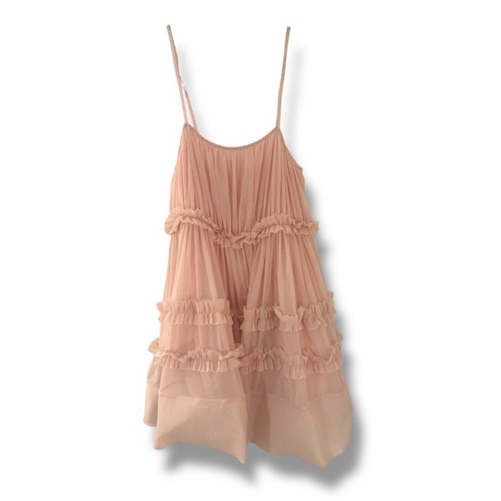 Zara Ruffled Tulle Slip Dress - Picture 2 of 4